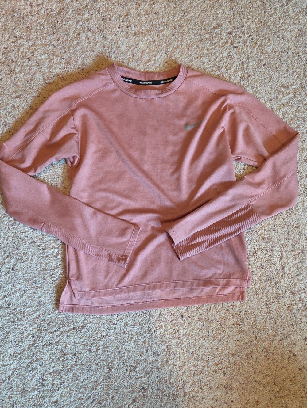 Nike Dusty Pink Crewneck Sweatshirt with Silver Swoosh